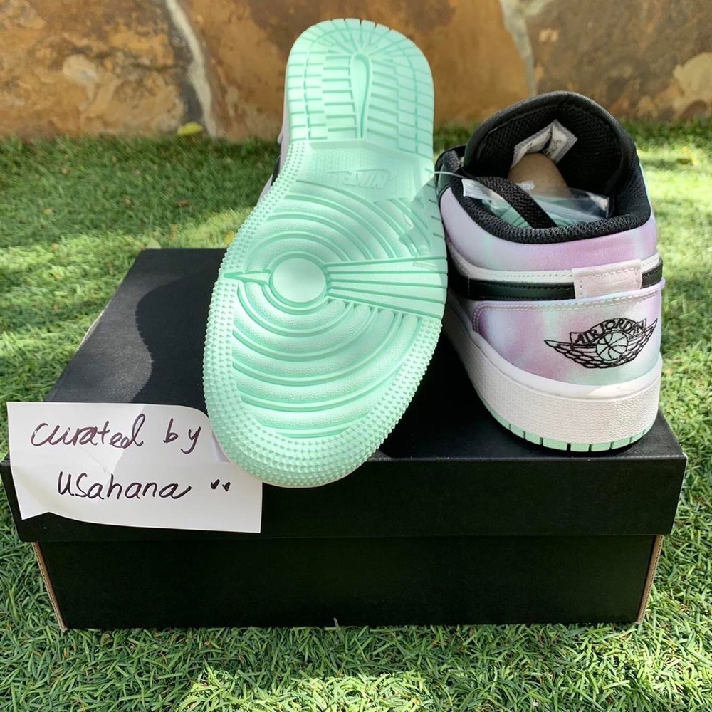 Nike Air Jordan 1 retro low white black mint shoes (big kids) - Picture 4 of 4